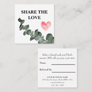 Greenery Eucalyptus Simple Business Referral Card