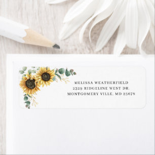 Greenery Eucalyptus Sunflower Return Address
