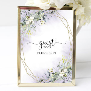 Greenery Eucalyptus Watercolor Guest Book Sign