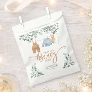 Greenery eucalyptus We can bearly wait Baby Shower Favour Bags