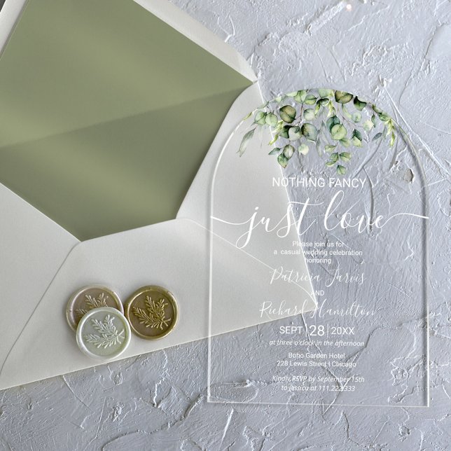 Greenery Eucalyptus Wedding Acrylic Invitations (Creator Uploaded)