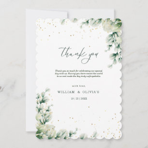 Greenery Eucalyptus Wedding Elegant Floral Wedding Thank You Card
