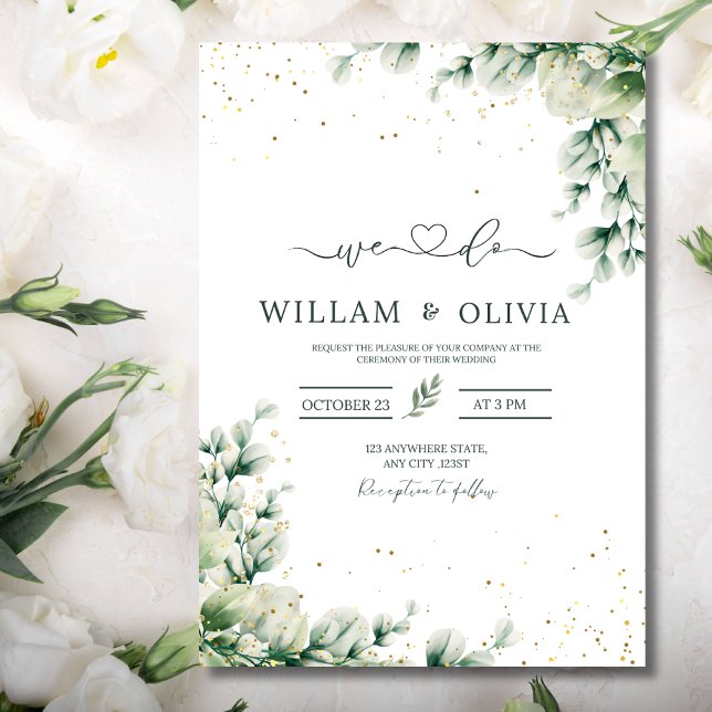 Greenery Eucalyptus Wedding Invite Floral Wedding  (Creator Uploaded)