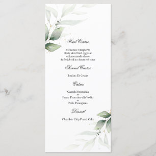 Greenery Eucalyptus Wedding Menu Template