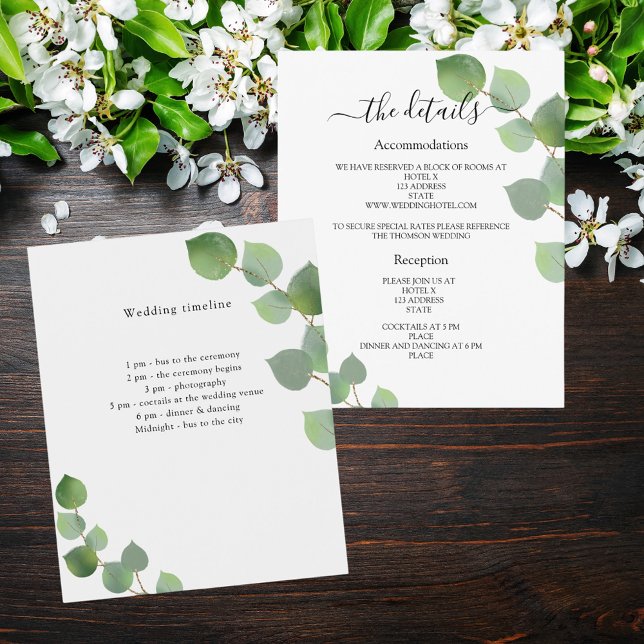 Greenery eucalyptus wedding program details (Creator Uploaded)