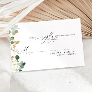 Greenery eucalyptus wedding RSVP  Card
