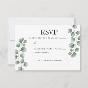 Greenery Eucalyptus Wedding RSVP Card