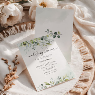 Greenery eucalyptus wedding shower invitation