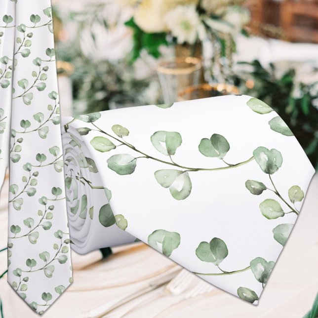 Greenery Eucalyptus Wedding Tie (Creator Uploaded)