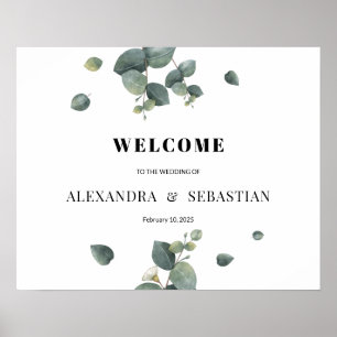 Greenery Eucalyptus Wedding Welcome Sign