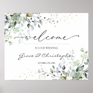 Greenery Eucalyptus Wedding Welcome Sign