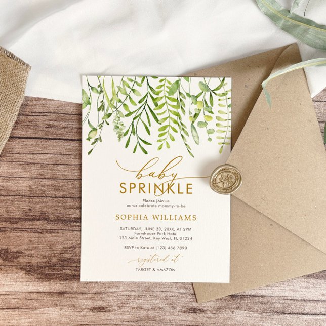 Greenery Floral Baby Sprinkle Invitation (Creator Uploaded)