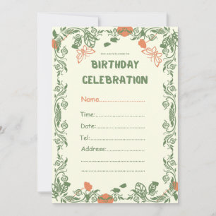Greenery floral Birthday Celebration birthday Invitation