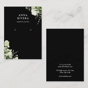Greenery Floral Black Earring Display Card