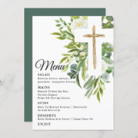 Greenery Floral Botanical Cross Elegant Baptism