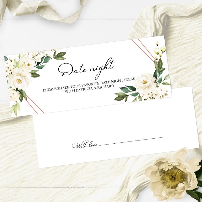 Greenery Floral Bridal Shower Date Night Jar Cards (Creator Uploaded)