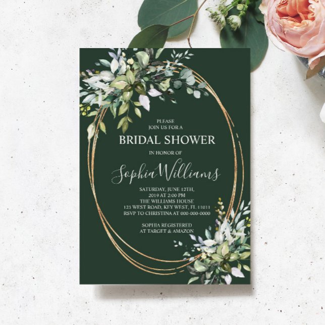 Greenery Floral Bridal Shower Invitation (Creator Uploaded)