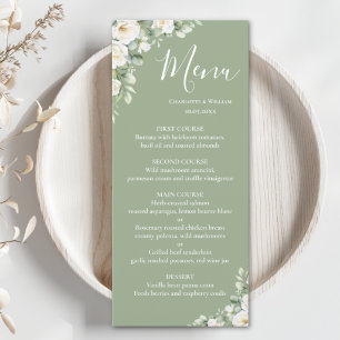 Greenery Floral Elegant Wedding Menu