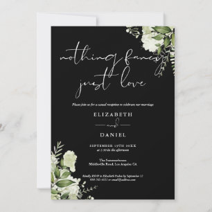 Greenery Floral Elopement Wedding Reception Invitation