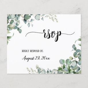 Greenery Floral Eucalyptus Wedding RSVP Respond