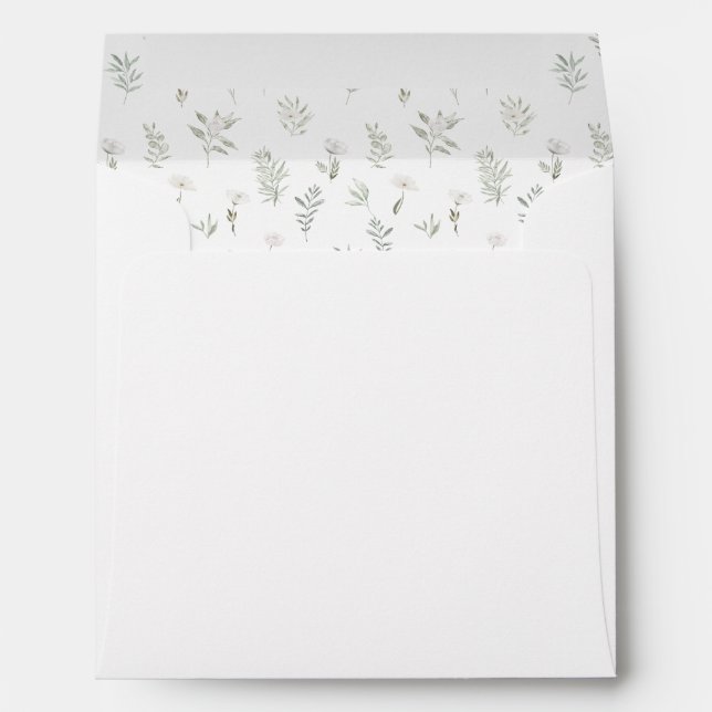Greenery floral garden wedding square envelope (Back (Bottom))