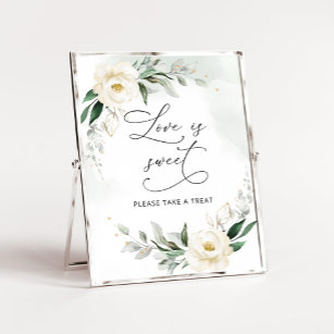 Greenery floral gold elegant Love is sweet Poster