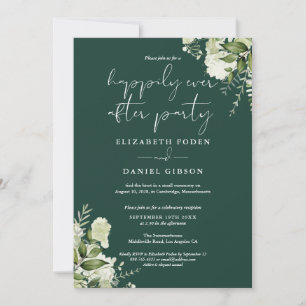 Greenery Floral Happily Ever After Wedding Invitation