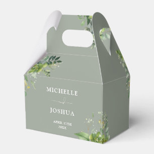 Greenery Floral Modern Sage Green Wedding Favour Box