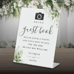 Greenery Floral Photo Guest Book Wedding Pedestal Sign<br><div class="desc">This elegant floral greenery wedding photo guest book sign is perfect for all celebrations. Designed by Thisisnotme©</div>