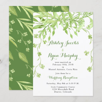 Greenery Floral Post Wedding Reception Only Invitation