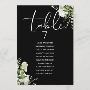 Greenery Floral Seating Plan Table Number
