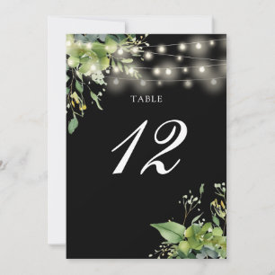 Greenery Floral String Lights Table Number
