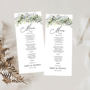 Greenery Floral Wedding Ceremony Menu