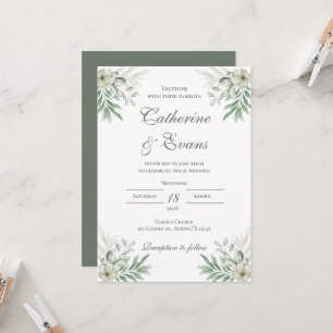 Greenery FLoral Wedding invitation