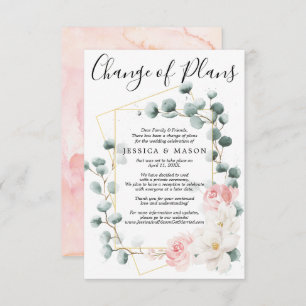 Greenery Floral Wedding Postponed Announcement