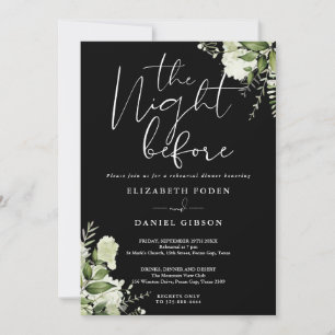 Greenery Floral Wedding Rehearsal Dinner Invitation