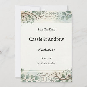 Greenery Floral Wedding Save The Date