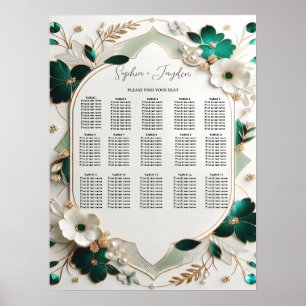 Greenery Floral Wedding Seating Chart