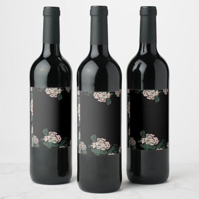 greenery floral wine label (Bottles)