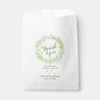 Greenery Floral Wreath Wedding Thank You Favour Bags