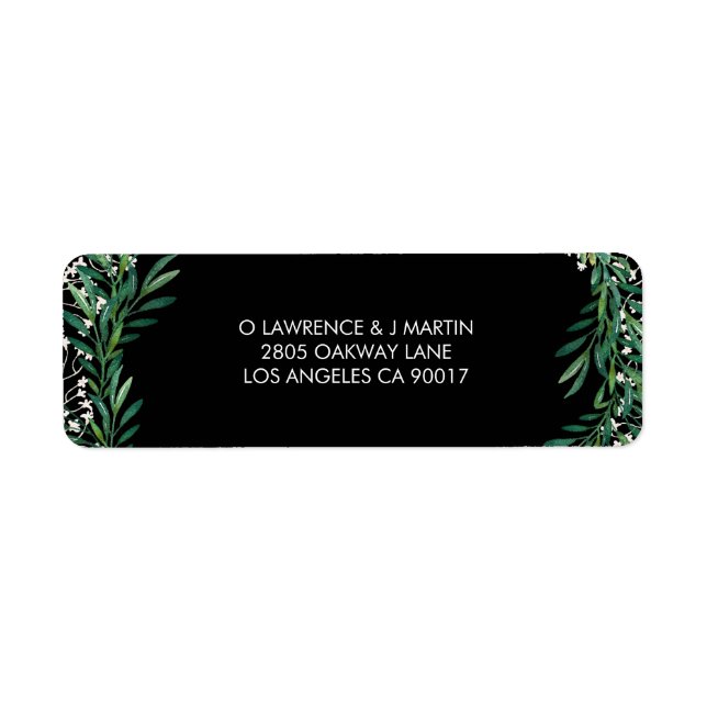 Greenery & Florets Watercolor Black (Front)