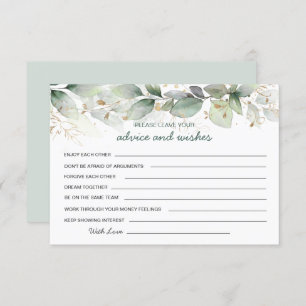 Greenery foliage Advice & Wishes for New Mr & Mrs Invitation