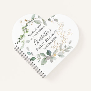 Greenery foliage Baby Shower Notebook