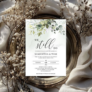 Greenery foliage boho we still do vow revewal invitation