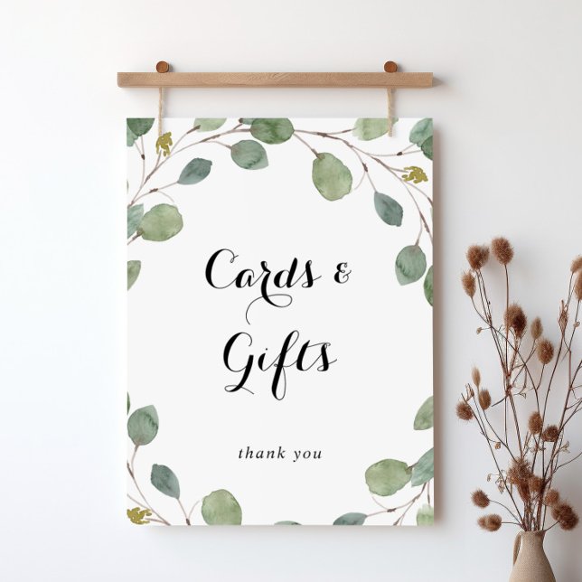 Greenery Foliage Calligraphy Cards and Gifts Sign (Creator Uploaded)