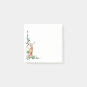 Greenery Foliage Christmas Deer Post-it Notes