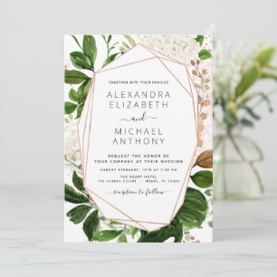 Greenery Foliage Elegant Wedding Announcement