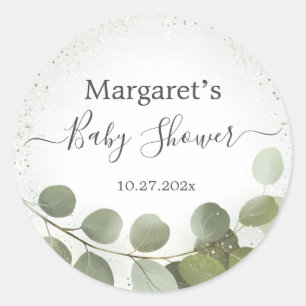 Greenery Foliage Eucalyptus Classic Round Sticker