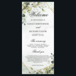 Greenery Foliage Faux Gold Geometric boho wedding Programme<br><div class="desc">Greenery Foliage Faux Gold Geometric boho wedding program,  wedding day plan,  wedding ceremony program,  wedding agenda Contact me for matching items or for customisation,  Blush Roses ©</div>