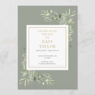 Greenery Foliage Funeral Memorial Order Of Service Programme